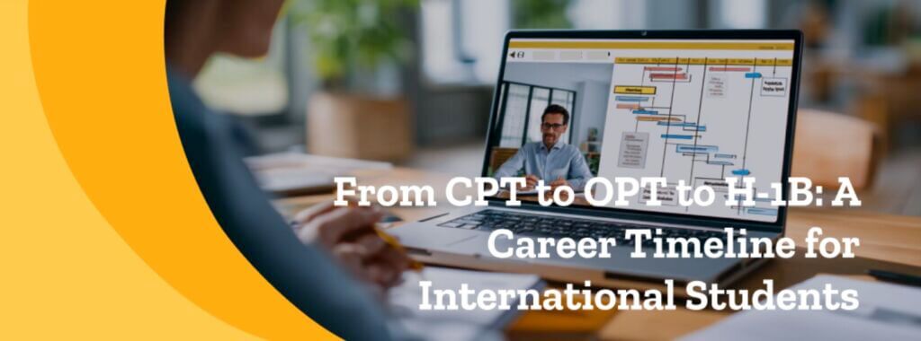 Student on zoom screen going over CPT and OPT options